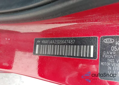 2013 Kia Forte Ex from USA, damaged, VIN KNAFU4A25D5647487